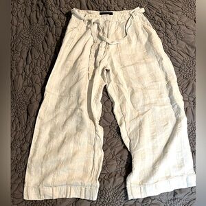 Who what wear wide leg cropped linen trousers